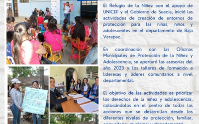Arrancan las actividades de creación de entornos de protección para niños y adolescentes en el departamento de Baja Verapaz