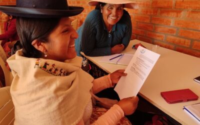Clausura de los Talleres de las Jornadas de capacitación para asociaciones de mujeres aymaras en el Municipio de Calamanca, Bolivia